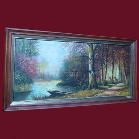 Groot schilderij gesigneerd rechtsonder V.D. bulcke