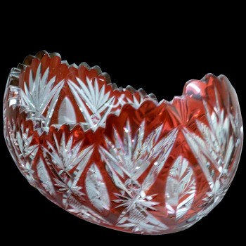 French crystal-Walnut cup 1908 crystal from Val Saint Lambert-Hubert Fouarge