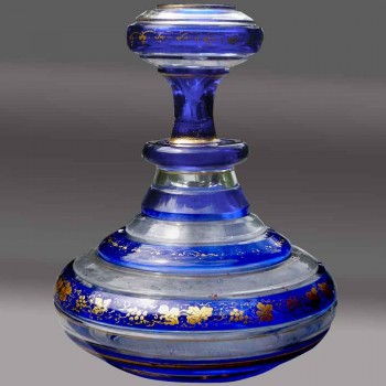 Napoleon III kristallen fles blauw