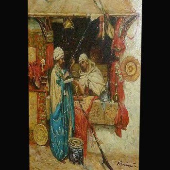 Roberts - pittura orientalista - olio su tavola