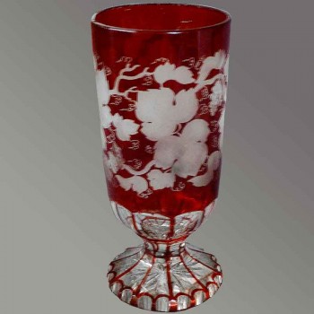 Jarrón de cristal rubí de San Luis, siglo XIX.