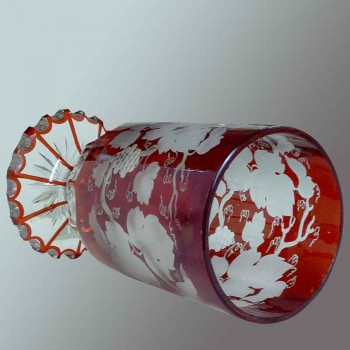 Jarrón de cristal rubí de San Luis, siglo XIX.