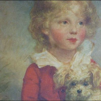 Dipinto per bambini con cane di Arthur William Devis
