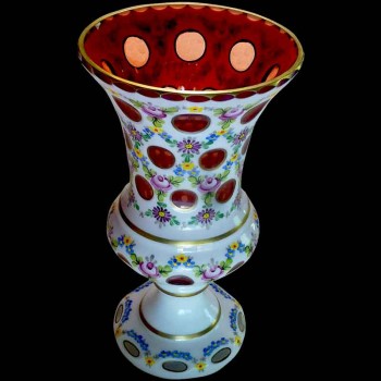 Vase en cristal overlay de Bohème 1900 th'