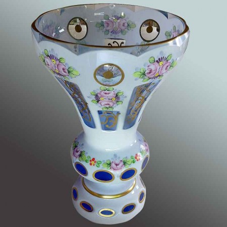 Overlay-Opalglas-Vase aus den 1920er Jahren