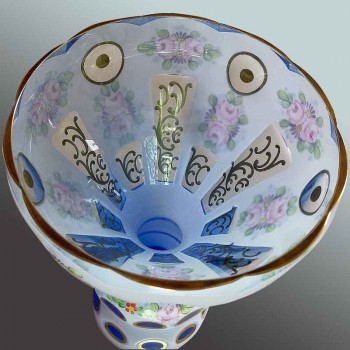 Vase en cristal overlay opaline blanche