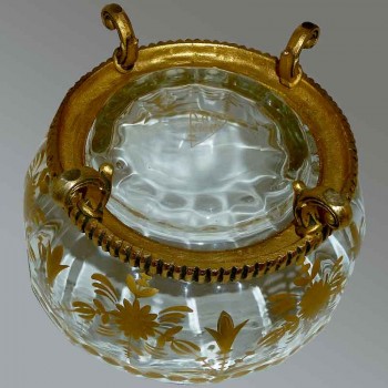 Cuenco de cristal y bronce dorado Daum Nancy