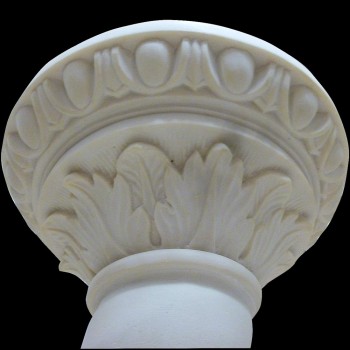 Carrara marble column with Art Deco putti
