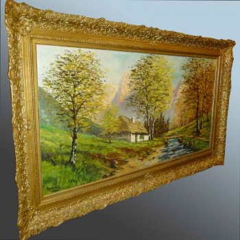 Tableau huile sur toile Art moderne paysage campagne