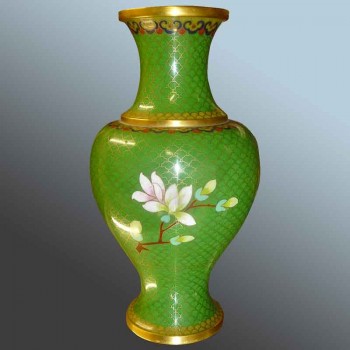 Pair of Asian cloisonné bronze vases