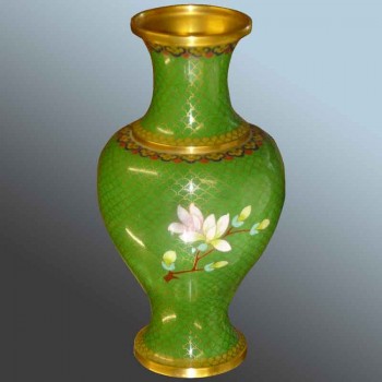 Paar cloisonné geëmailleerde bronzen vazen