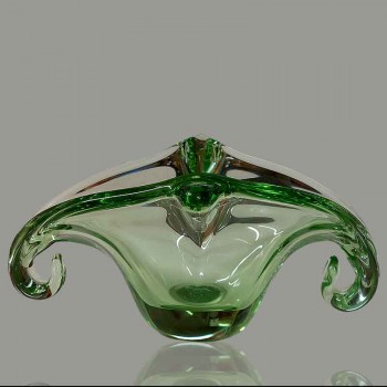 Bol de cristal verde menta de Val Saint Lambert