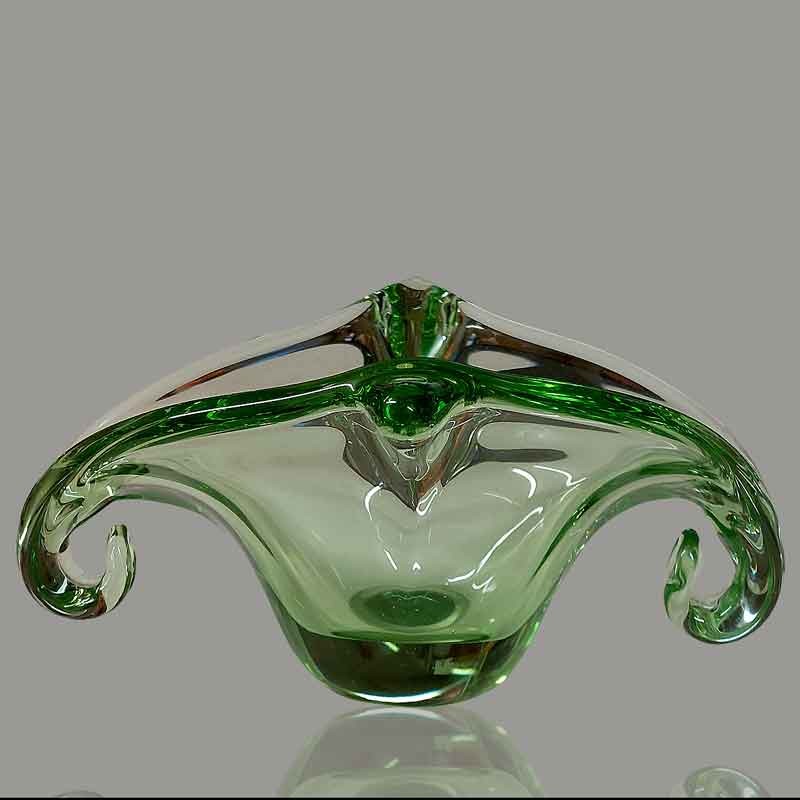 Bol de cristal verde menta de Val Saint Lambert