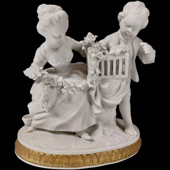 romantische Gruppe, Keks, Capodimonte, Neapel, tapferes Paar, alt