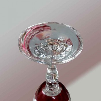 Böhmische Kristall-Champagnergläser mit eingraviertem Rubin- und Hirschmotiv, 19. Jahrhundert