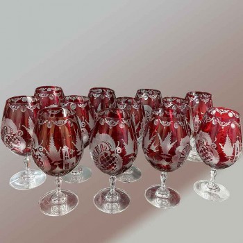 Bicchieri da vino boemi del XIX secolo