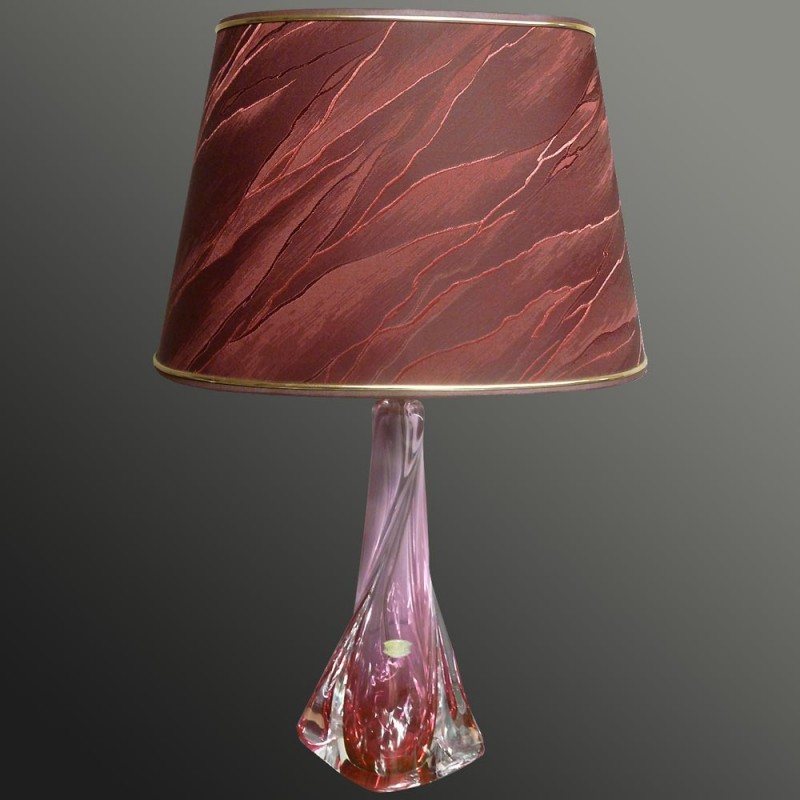 Lampe de table vintage en cristal Val Saint Lambert 1950-1974
