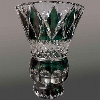 Vaso in cristallo verde di Val Saint Lambert Charles Graffart