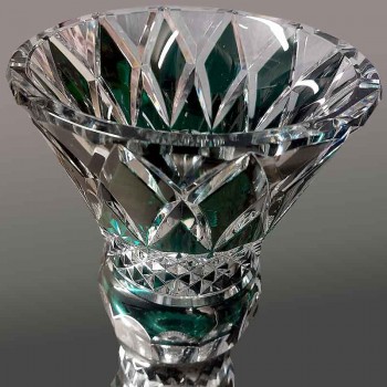 Val Saint Lambert Graffart emerald crystal vase Art Deco design