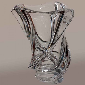 Val Saint Lambert Kristallvase, schönes Vintage-Design aus den 1950er Jahren, massiv