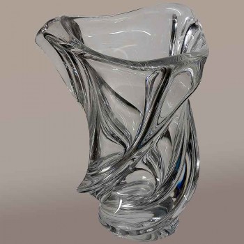 Vaso in cristallo Val Saint Lambert, bel design vintage, anni '50, massiccio.