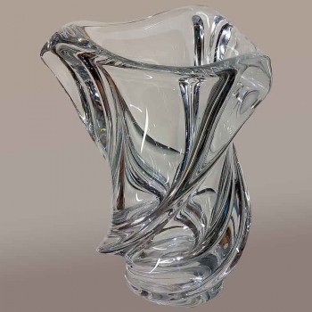 Val Saint Lambert Bon crystal vase mid century heavy glass design