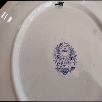 Assiette Delft Boch Royal Sphinx chasse murale vintage 1950