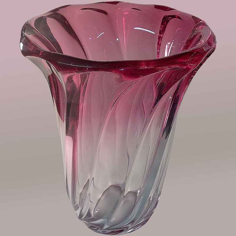 Cranberry kristallen vaas van Val Saint Lambert Delvenne