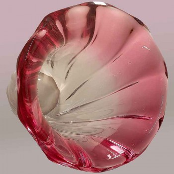 Val Saint Lambert Delvenne sommerso crystal vase cranberry 1957