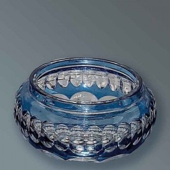 Bonbonnière in azuurblauw kristal Val Saint Lambert Art deco