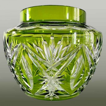 Antique Val Saint Lambert crystal flower frog vase Art Nouveau 1900