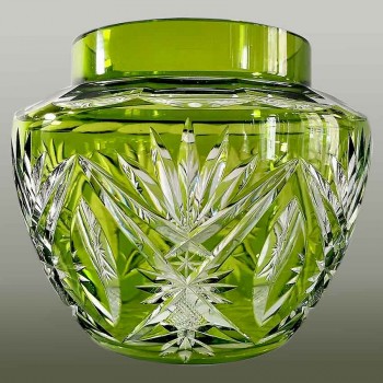 Rico jarrón de cristal tallado de Val Saint Lambert th. 1900
