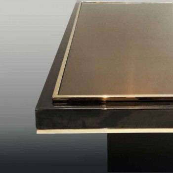 Vintage 1970s Regency style coffee table with gilt mirror
