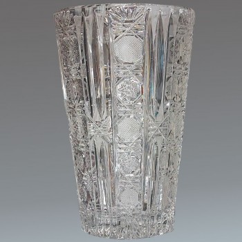 Val Saint Lambert cut crystal vase hand cut Bohemian style luxury crystal