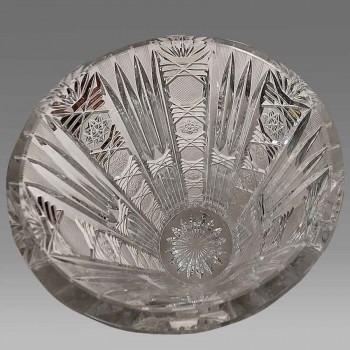 Helder kristallen vaas van Val Saint Lambert Art Deco
