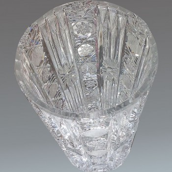 Jarrón de cristal transparente de Val Saint Lambert Art Déco