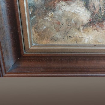 Tableau marine ancien scène de pêche huile sur toile XIXe signé