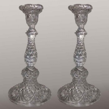 Pair of crystal candlesticks from Scailmont 1920 th.