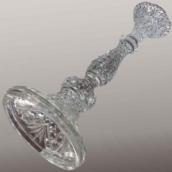 Bougeoirs cristal Scailmont Art Déco pointes de diamant signés