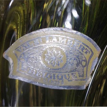 Vase cristal Val Saint Lambert René Delvenne jaune torsadé 1957