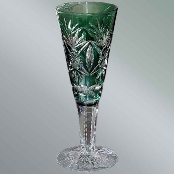 Vaso nuziale verde in cristallo della Val Saint Lambert