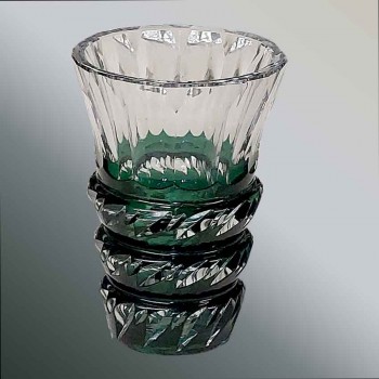 val saint lambert emerald green crystal vase graffart 1962 mid century