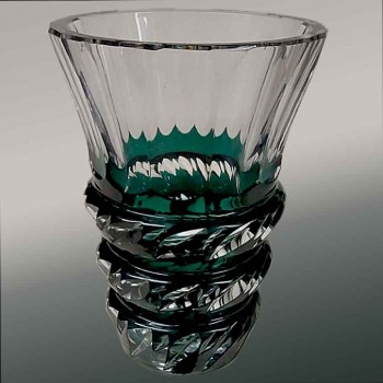 Val Saint Lambert vase, emerald green crystal, Graffart design, 1962 vintage