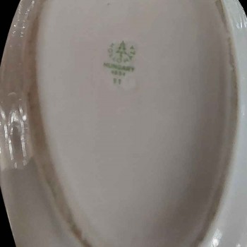 oeuf porcelaine hongrie art deco bonbonniere boite bijoux decor floral vintage