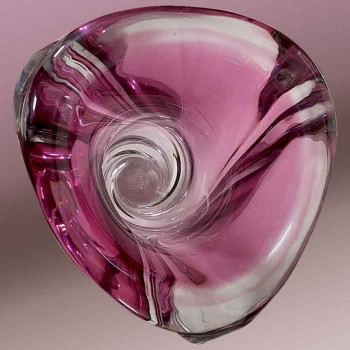 Elegante jarrón vintage de cristal Val Saint Lambert de los años 60: un toque refinado de historia y brillo