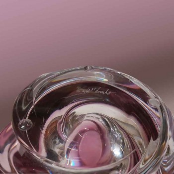 Elegante jarrón vintage de cristal Val Saint Lambert de los años 60: un toque refinado de historia y brillo