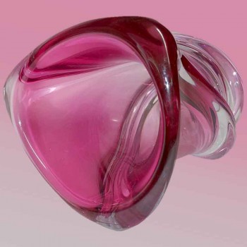 jarrón val saint lambert cristal sommerso caracola roja delvenne 1958