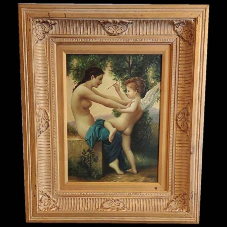 Schilderij met afbeelding van Venus en Cupido 