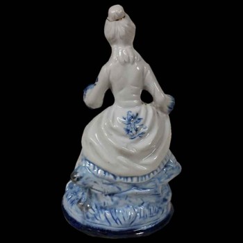 Capodimonte porseleinen echtpaar, markies en markiezin, galante scène, blauw-wit antiek