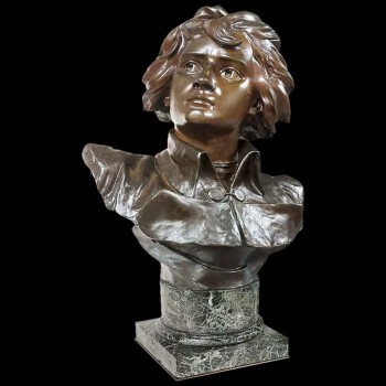 Beeld van Napoleon in brons gesigneerd + stichter 19e eeuw